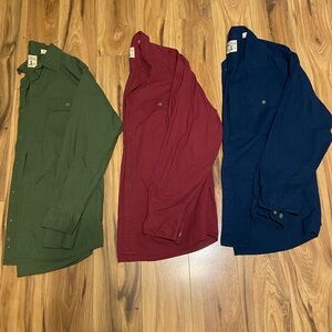 Red Head Brand Co. set of 3 Men's Green, Red, and Blue long sleeve shirt Jackets